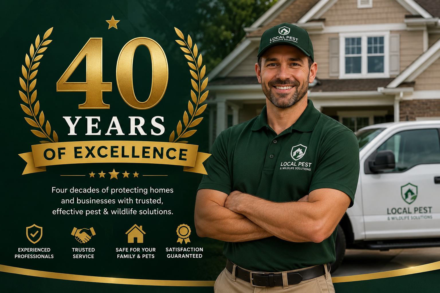 Professional pest control technician conducting a home inspection
